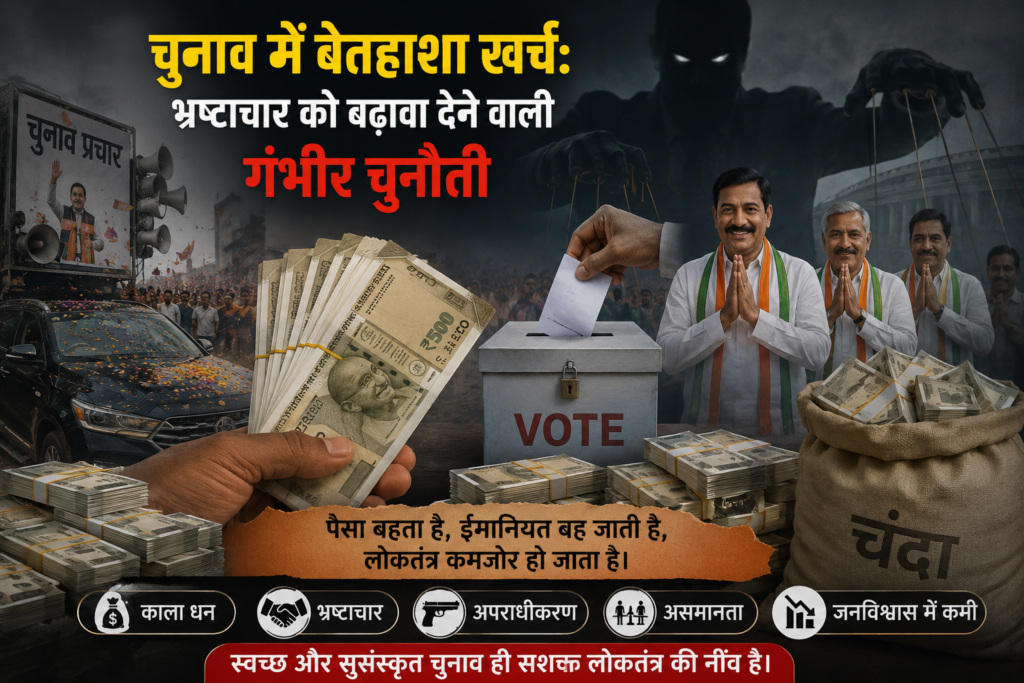 चुनाव में बेतहाशा खर्च: भ्रष्टाचार को बढ़ावा देने वाली गंभीर चुनौती